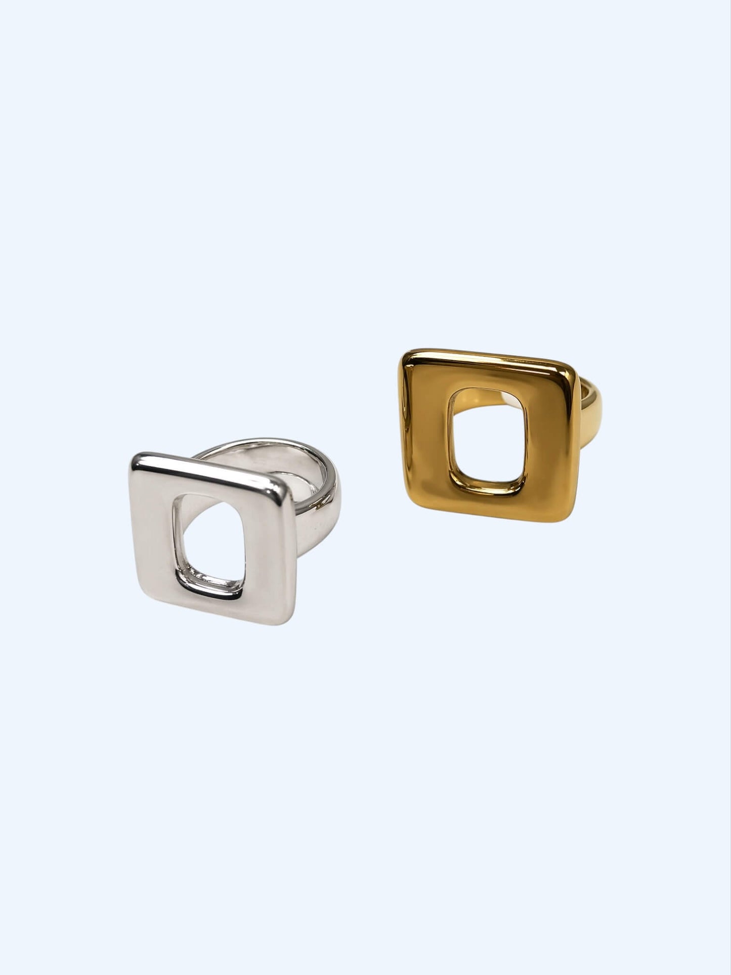 LARGE SQUARE STAINLESS STEEL RING