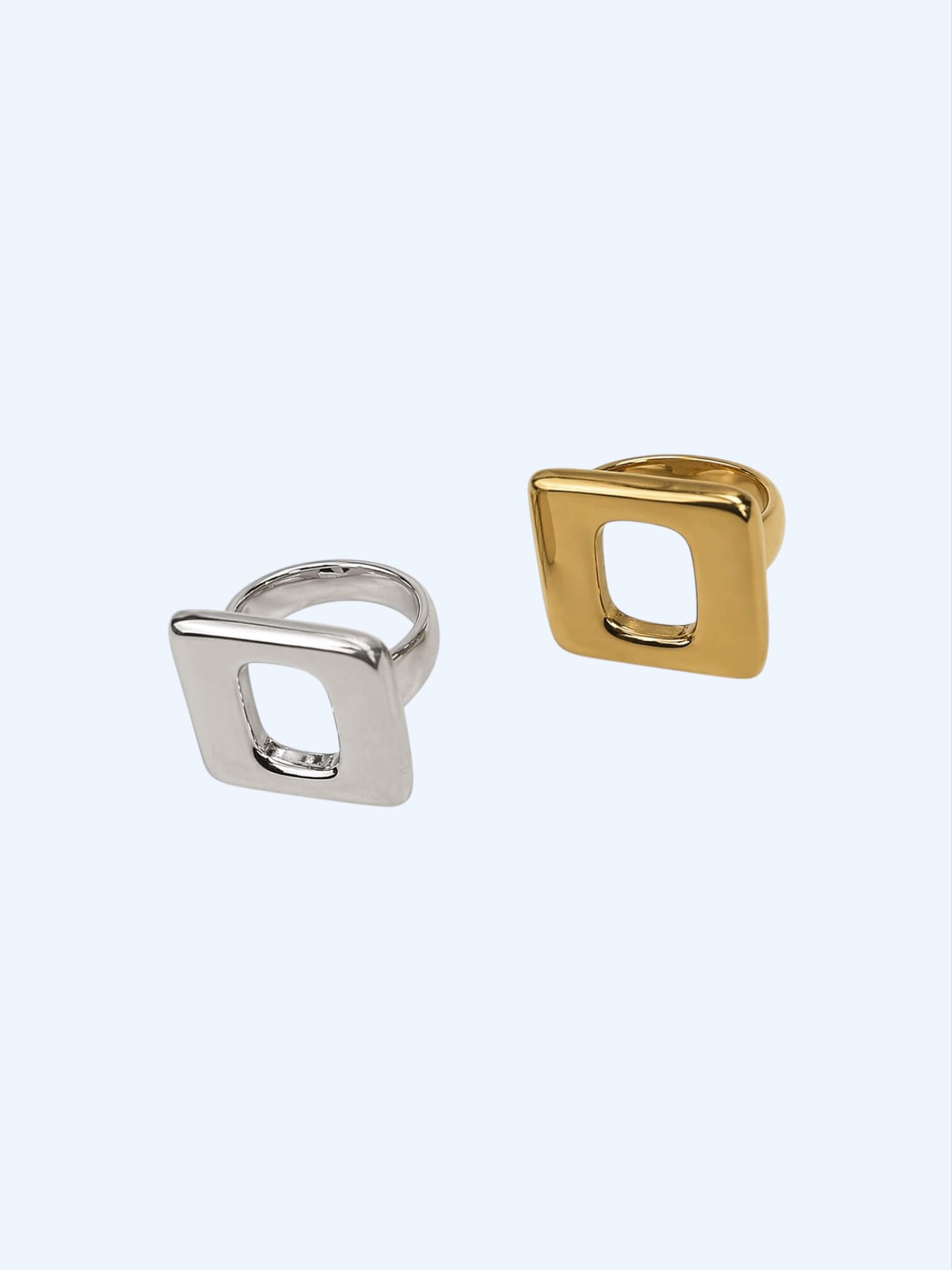 LARGE SQUARE STAINLESS STEEL RING
