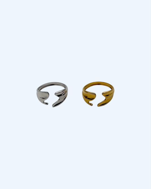 ADJUSTABLE STAINLESS STEEL WAVE CUT RING