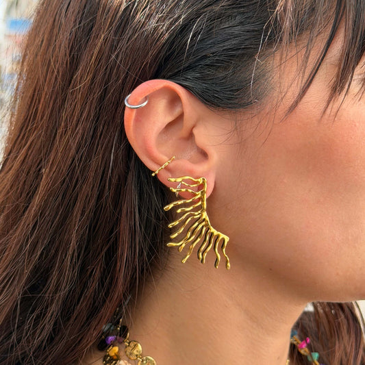 GOLD STATEMENT ORGANIC STAINLESS STEEL EARRINGS