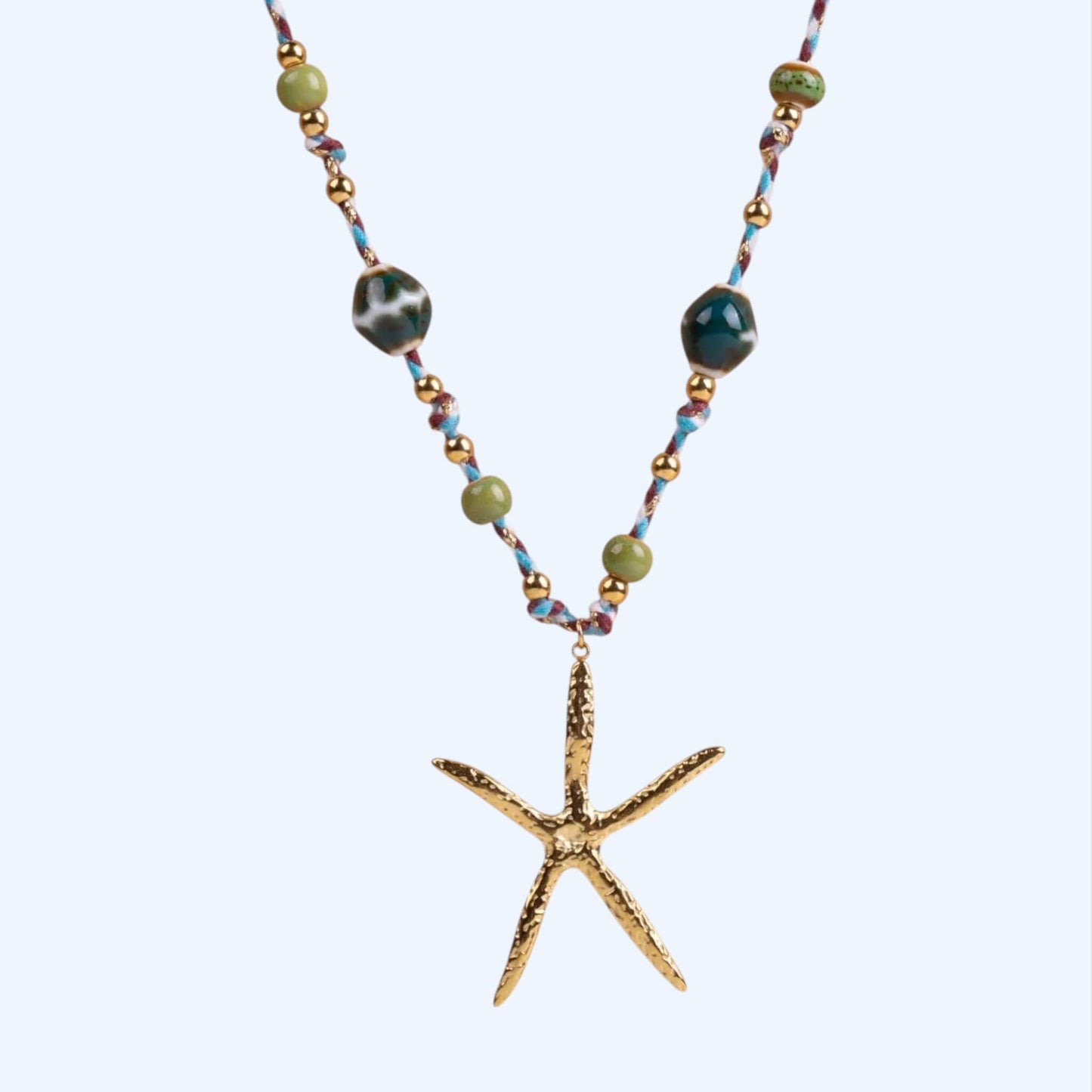COLAR BOHO CORDÃO COM ESTRELA DO MAR