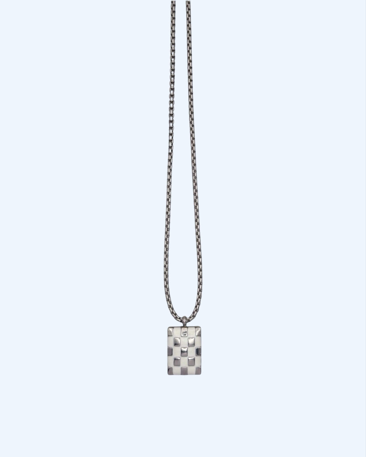 Chess Chain CHESS MEDALLION BOX CHAIN NECKLACE IN STEEL – MATISSA