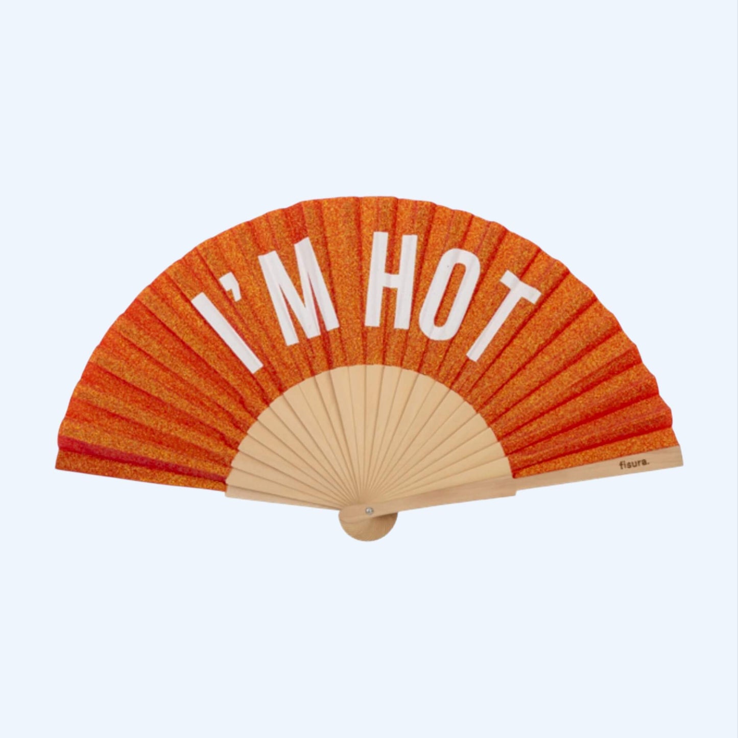 RED GLITTER FAN "I'M HOT" crack